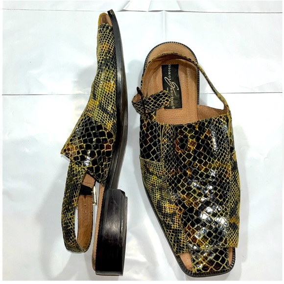 Giorgio Brutini Leather Green Black  Crocodile Sandals Mens 12M Shoes  H15219A-5 - Picture 1 of 14